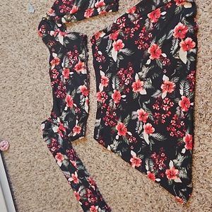 A cute cropped out fit with a cropped top and a cute matching skirt